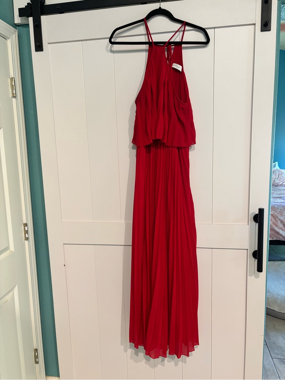 Petal & Pup Vibrant Red Pleated Maxi Dress
